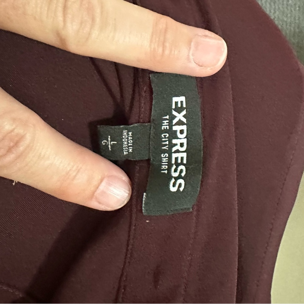 Express Plum Purple City Shirt SZ large - Picture 5 of 6